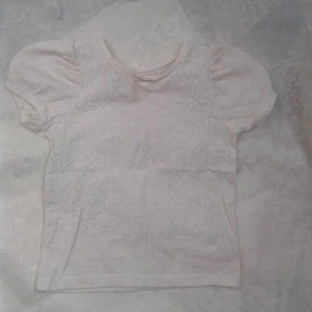 Toddler Girls Shirt + Mini Skirt Outfit Size 18M Ivory Pink Blue Flowers Pockets